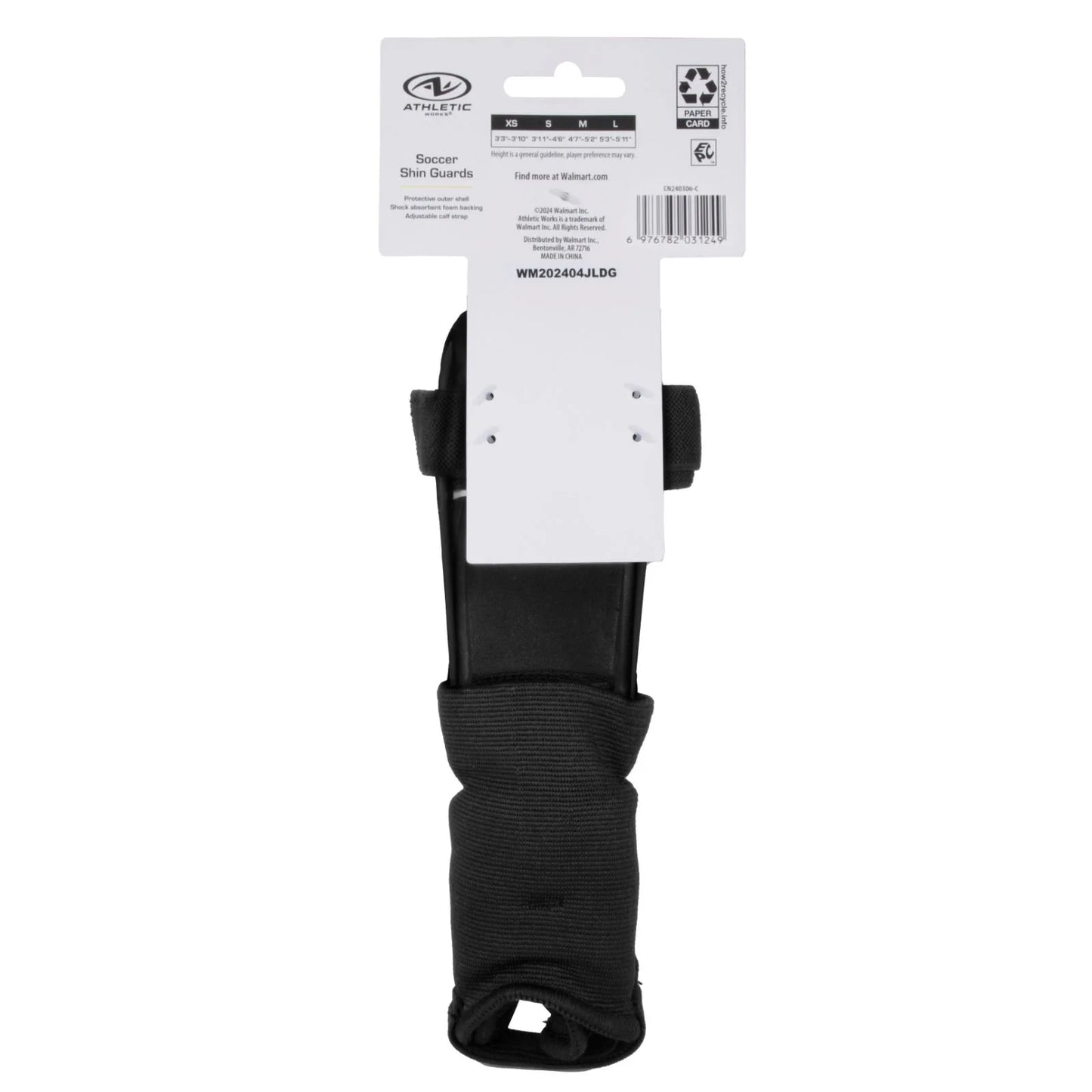 Athletic Works Kids’ Soccer Shin Guards – Small Size Protective Gear with Durable PP Shell – Lightweight Youth Shin Pads – Black/Blue/Green