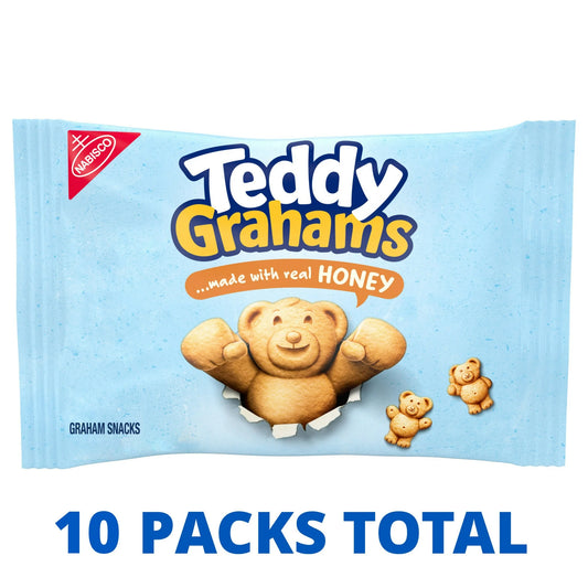 TEDDY GRAHAMS Honey Graham Snacks – Kids Snack Packs, 10-Pack