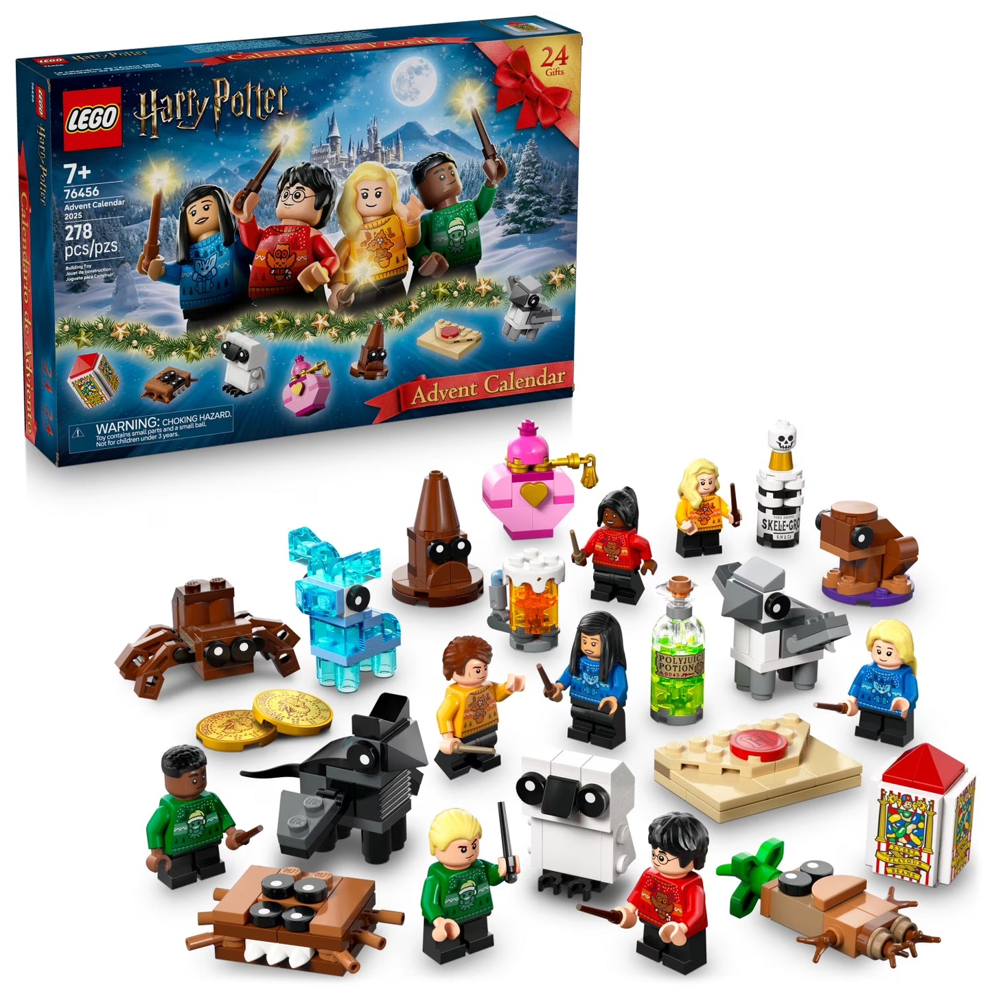 LEGO® Harry Potter™ Advent Calendar 2025 – Holiday Countdown Set with 24 Buildable Surprises & 3 Minifigures (Harry, Draco & Luna) – Christmas Gift for Kids Ages 7+ – Set 76456